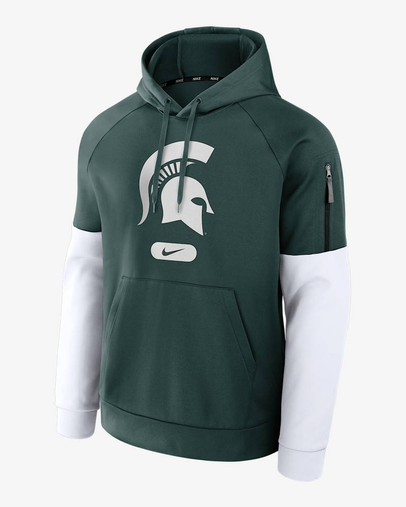 Michigan State Spartans Fitness Men’s Nike Therma College Pullover Hoodie 1