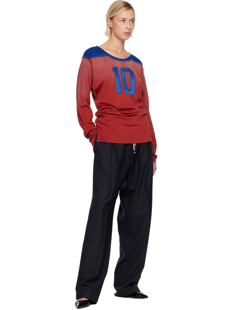 Maison Margiela Navy Striped Trousers outlook