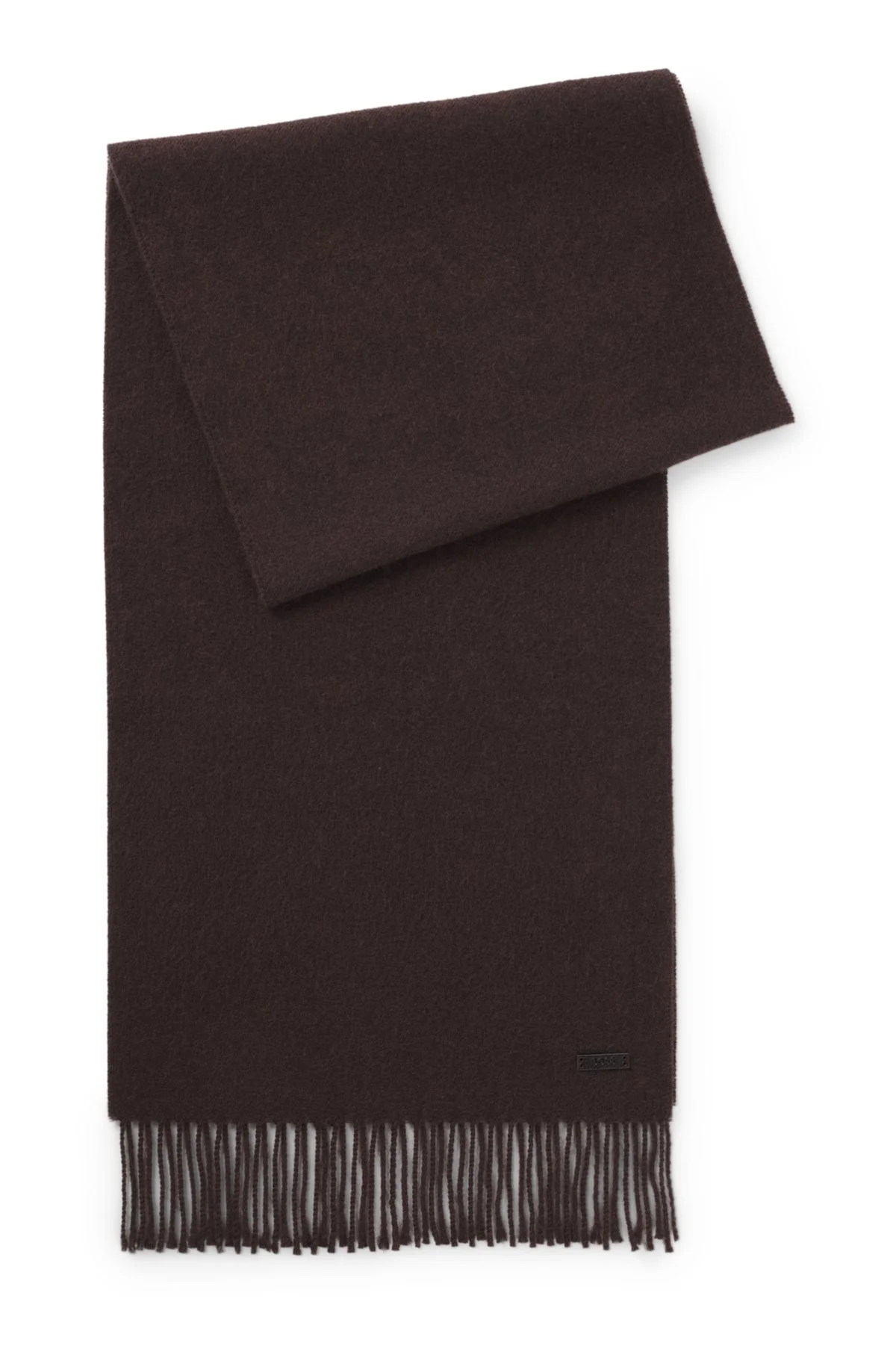 ITALIAN-MADE WOOL SCARF WITH LOGO PATCH - 1