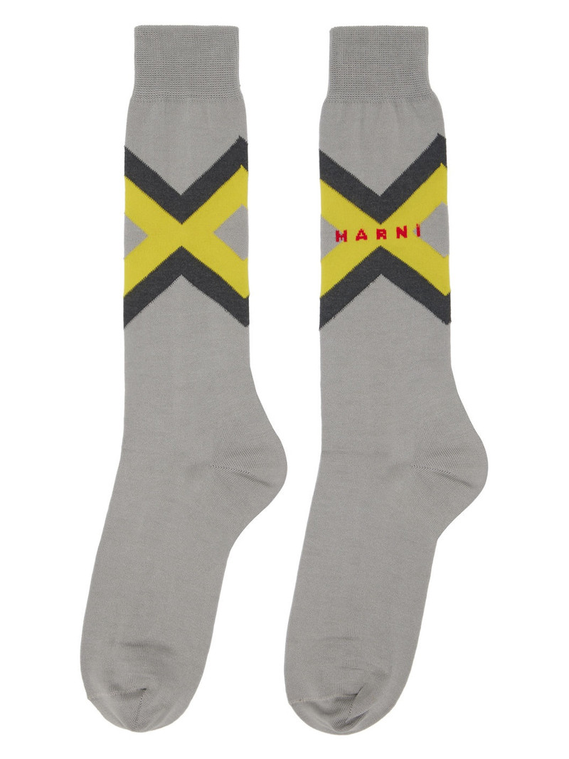 Marni Gray Micro Argyle Socks outlook