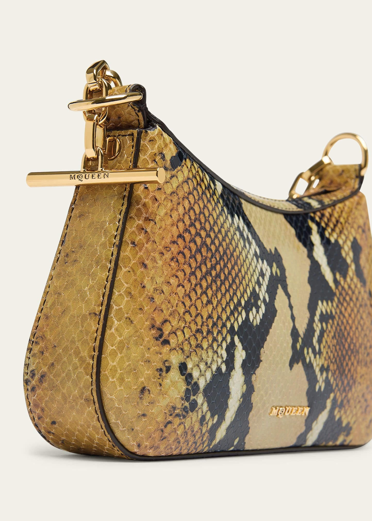 T-Bar Python-Embossed Leather Mini Pouch Bag - 5