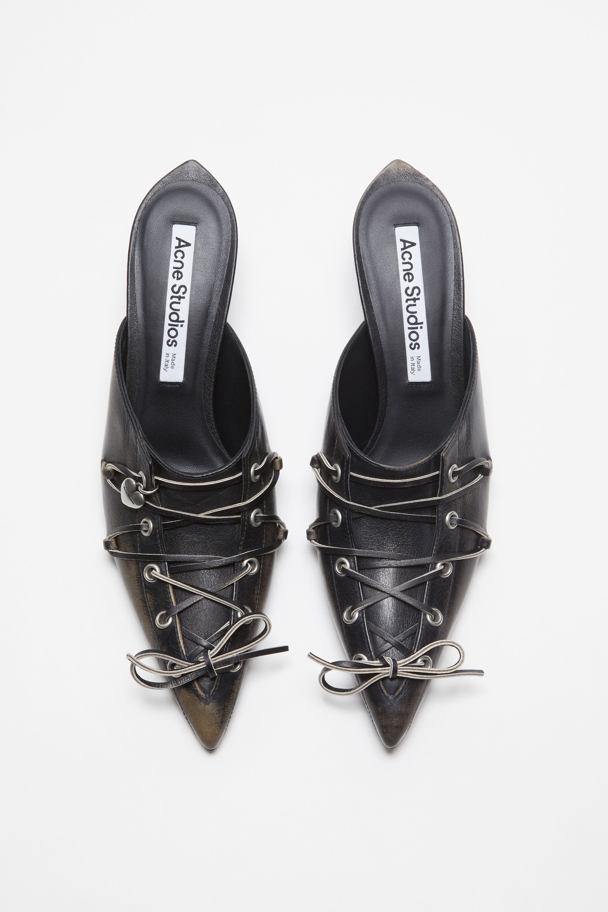 Acne Studios Lace-up heel mule - Black | REVERSIBLE