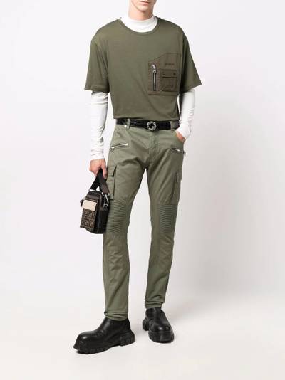 Balmain zip chest pocket T-shirt outlook