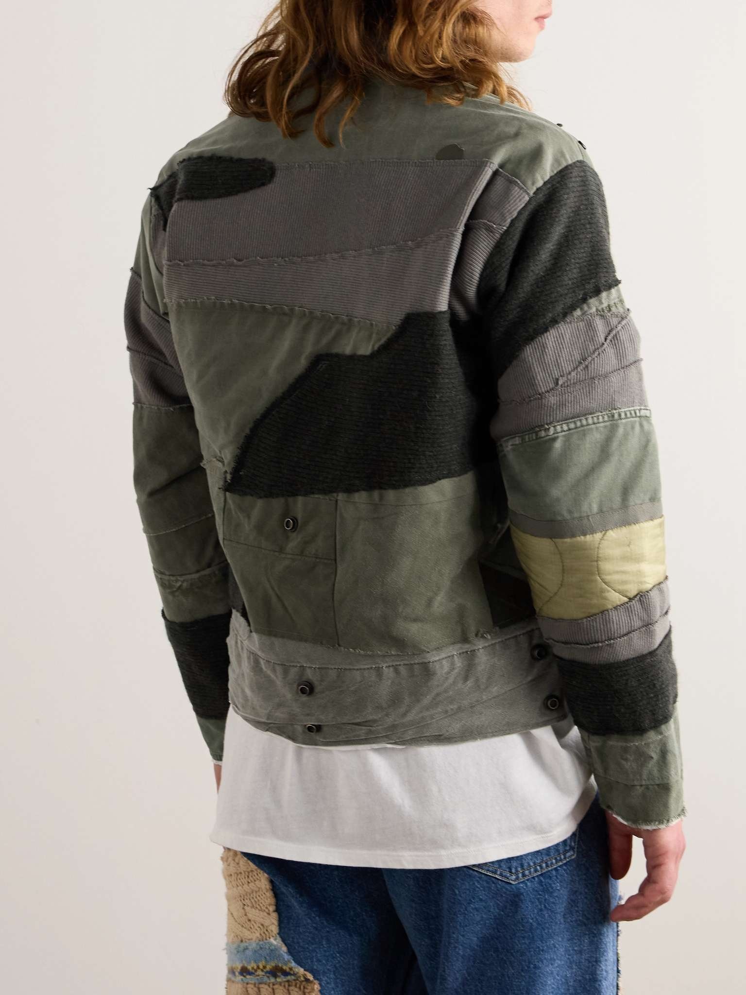 Mixed Army Patchwork Cotton-Blend Jacket - 4