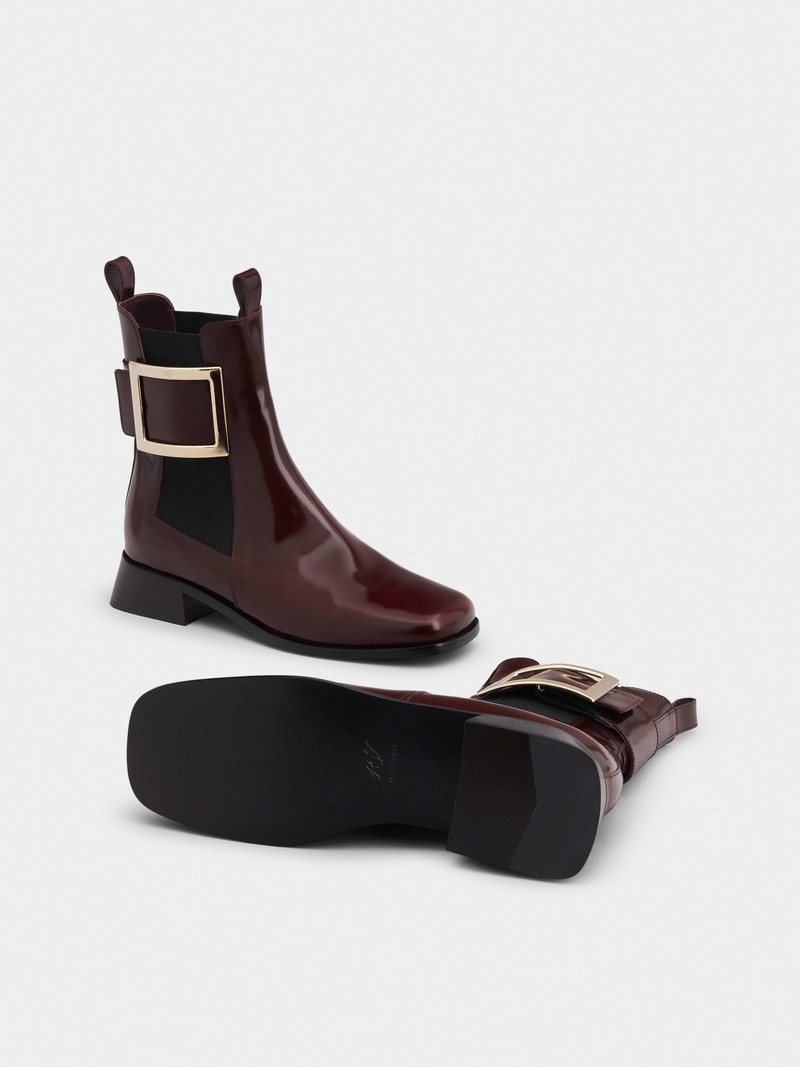 Très Vivier Metal Buckle Chelsea Booties in Leather 6