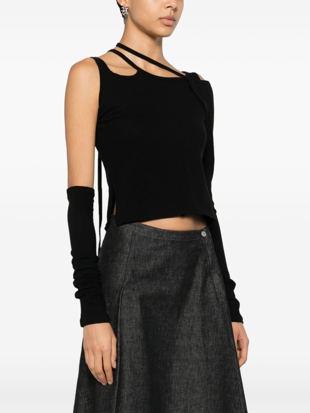 cold shoulder-design top - 3