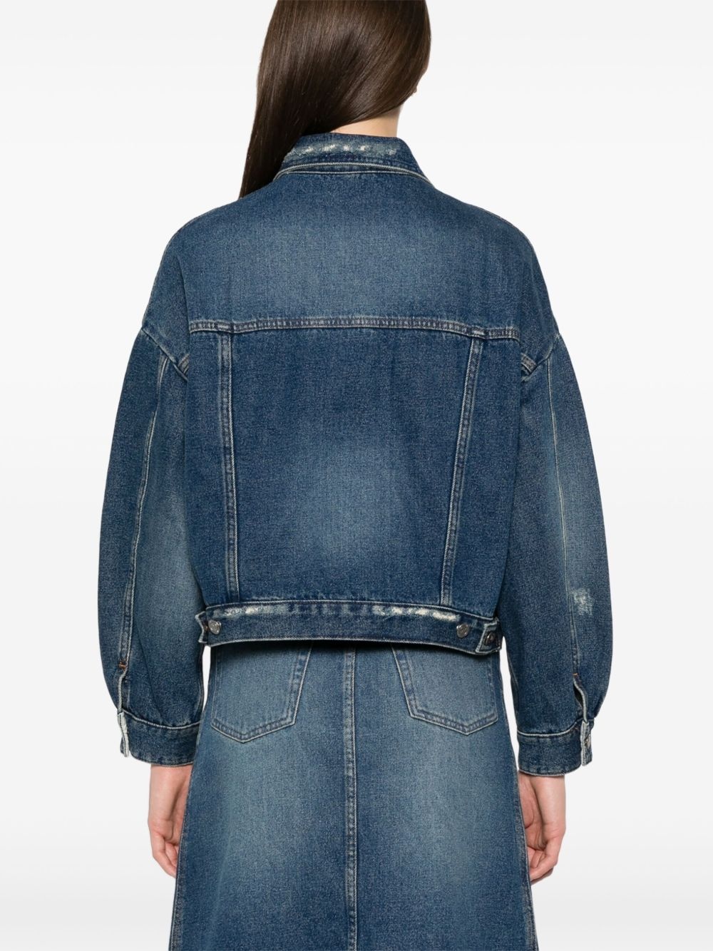 distress denim jacket - 4