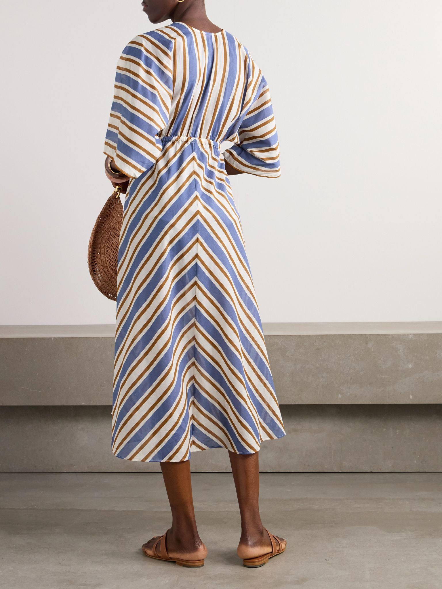 Sailor Summer striped cotton-voile kaftan Blue - 3