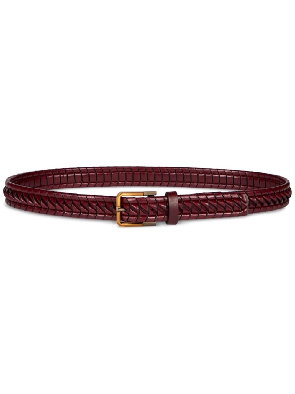 woven leather belt - 1