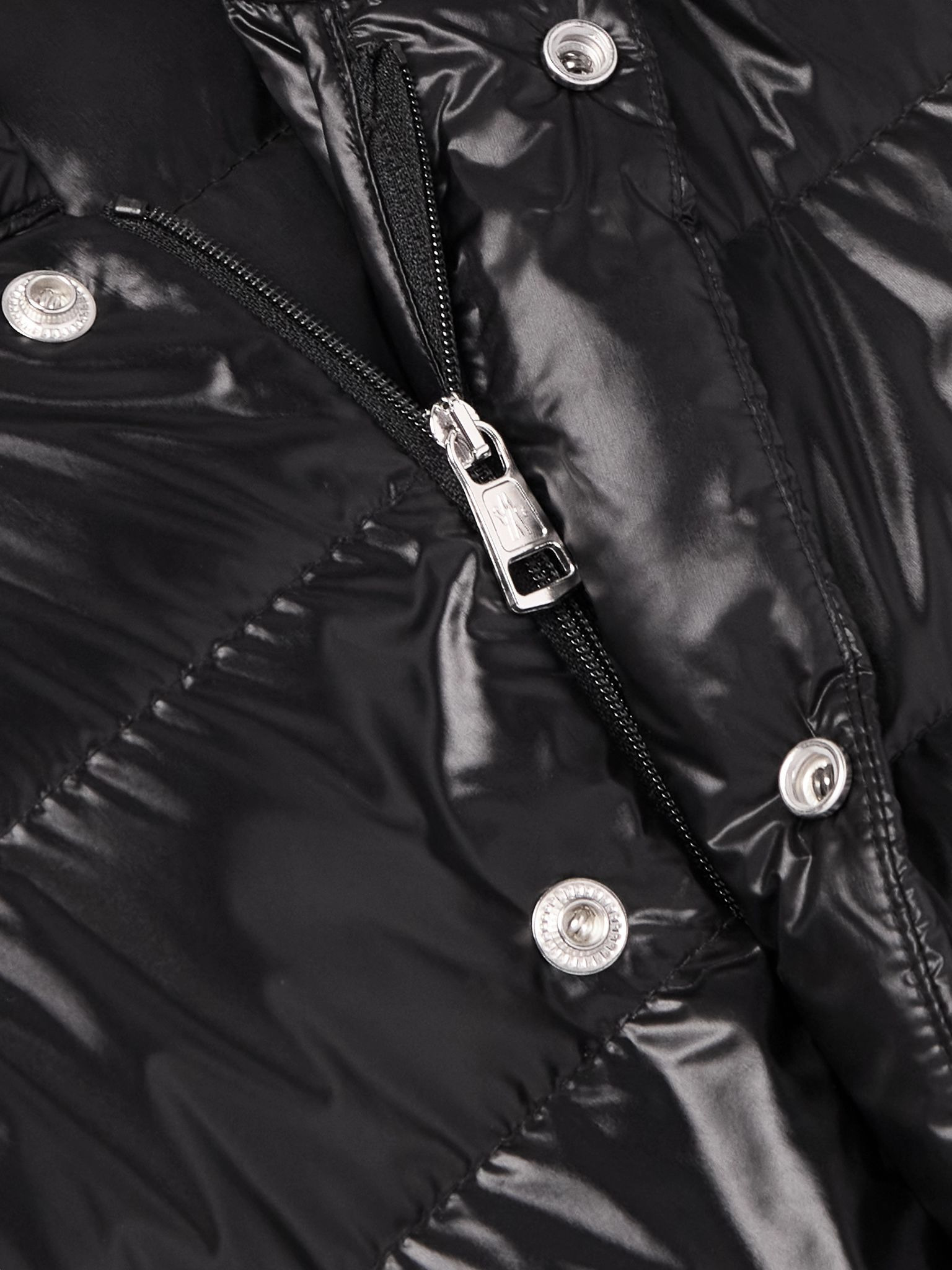 Gliere Logo-Appliquéd Quilted Glossed-Nylon Down Hooded Jacket Black - 4