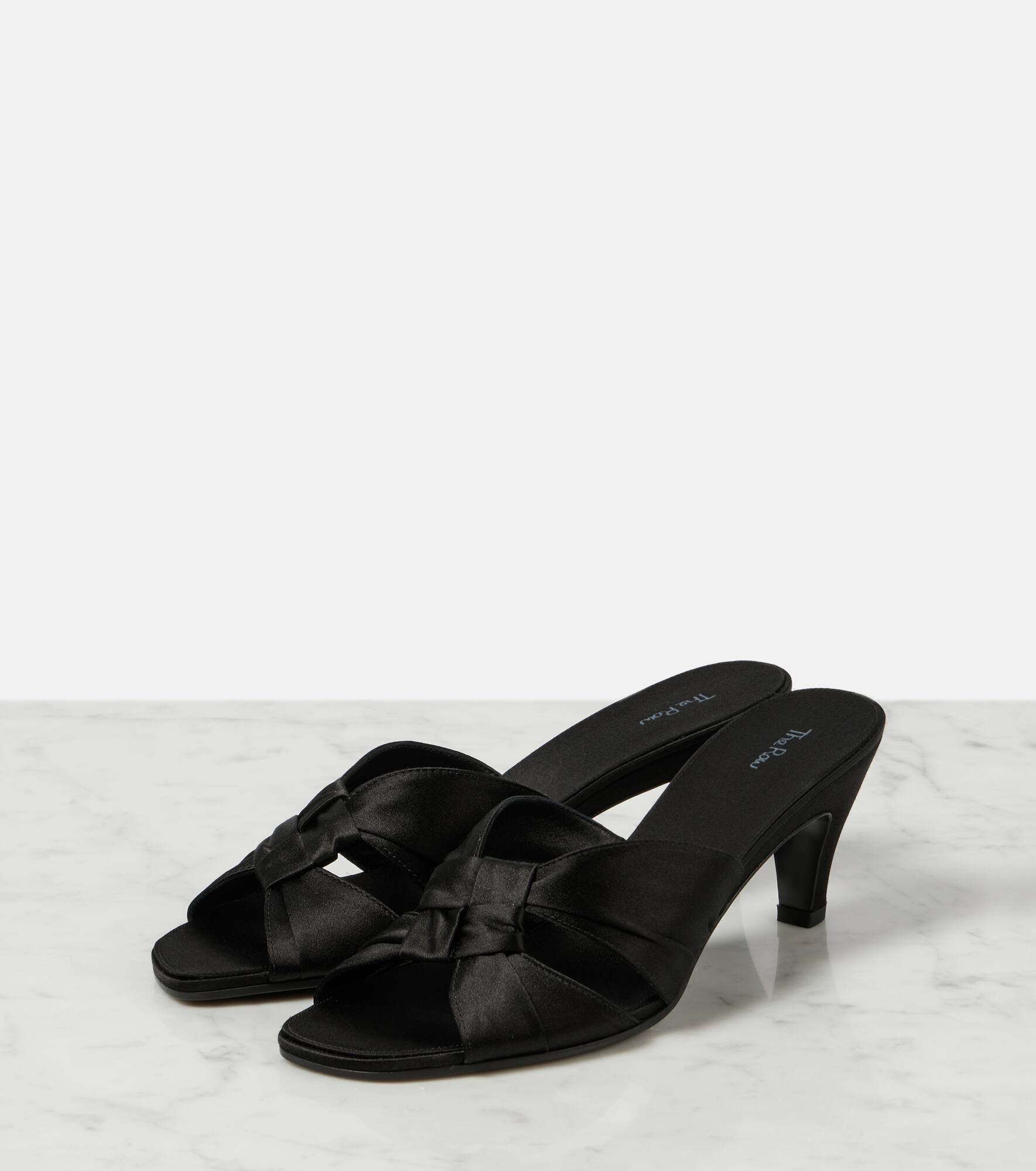 Soft Knot 65 satin mules - 3