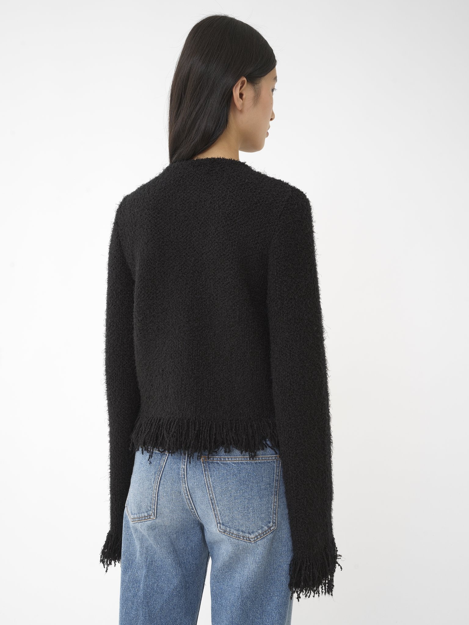 COLLARLESS SHORT FITTED JACKET - 5