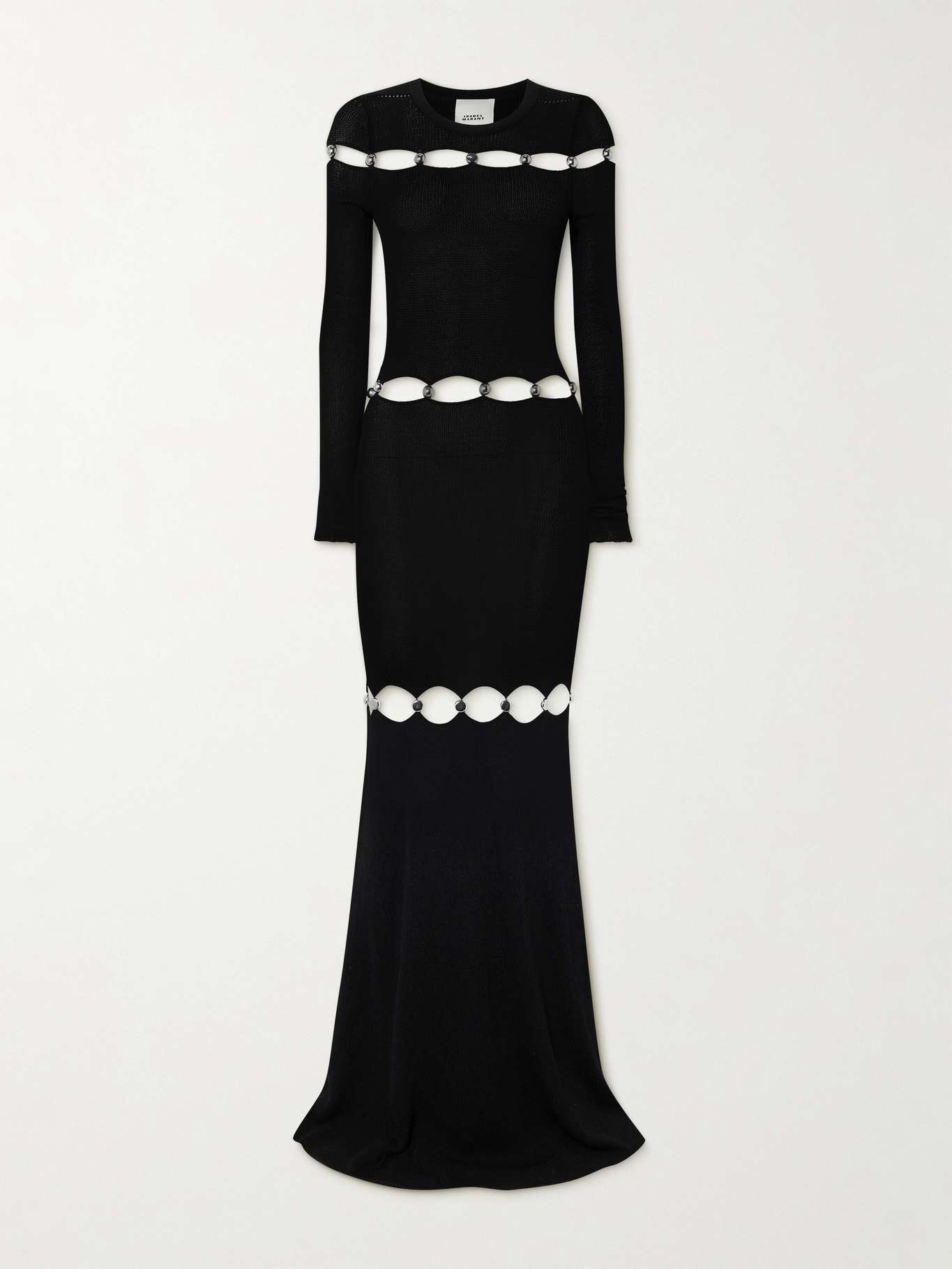Elmire embellished cutout knitted maxi dress Black - 1