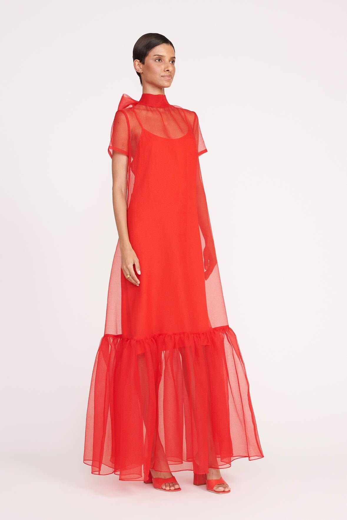 STAUD CALLUNA DRESS RED ROSE - 4