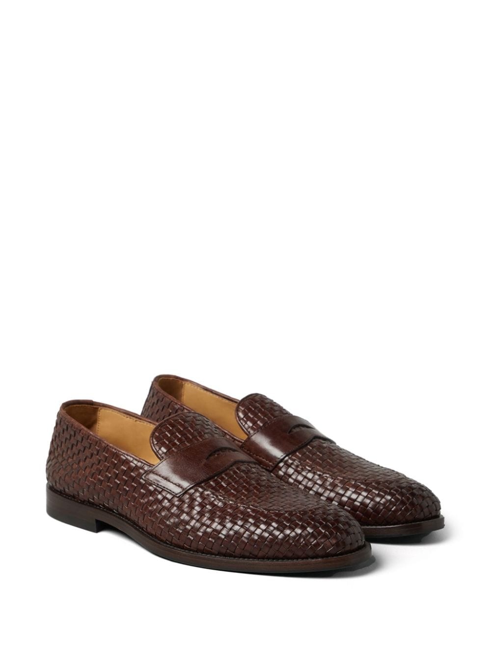 penny-slot woven leather loafers - 2