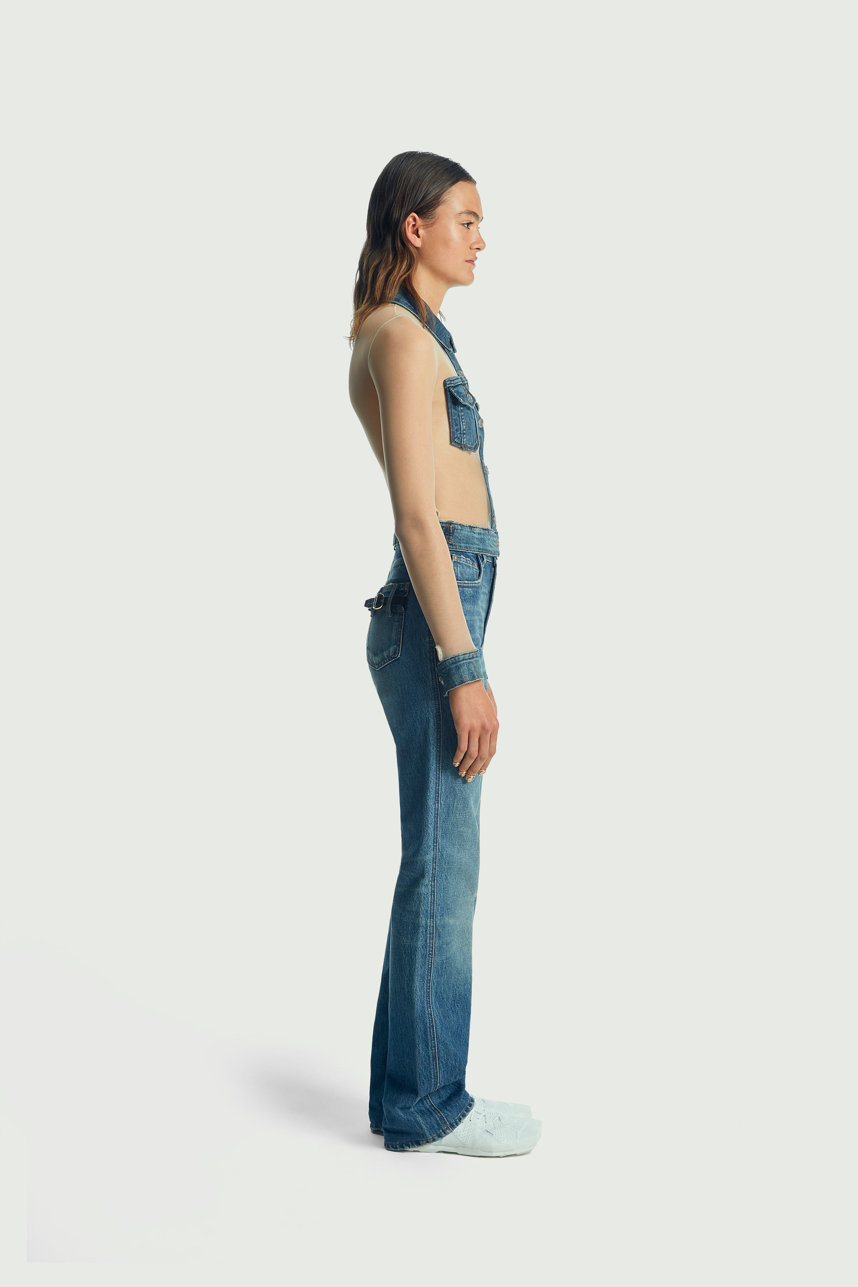 Tulle Illusion Denim Top - 3