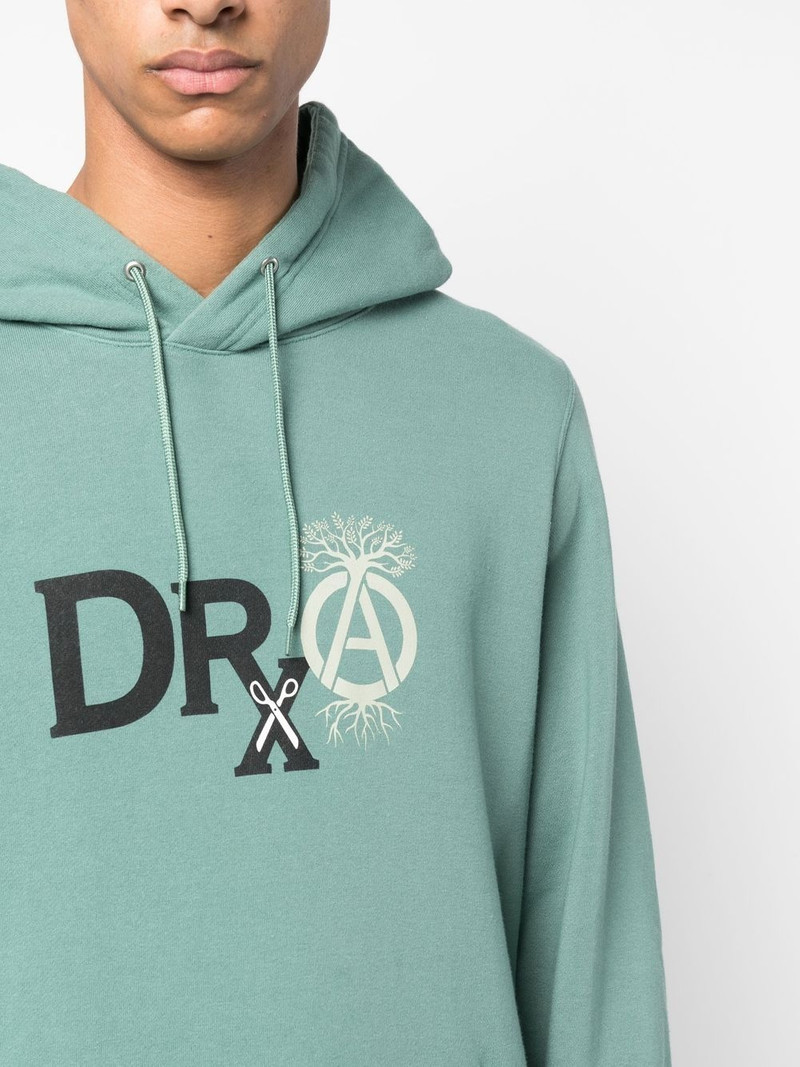 x DRXSRL logo-print detail hoodie 5