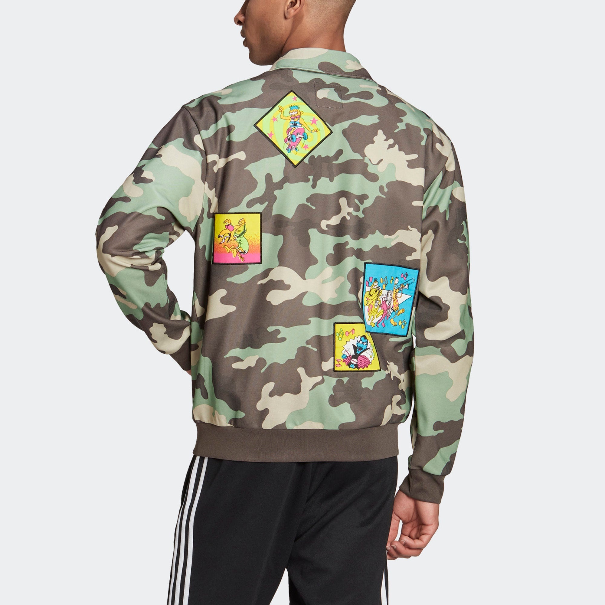 Men's adidas originals x JEREMY SCOTT Crossover Side Camouflage Sports Jacket Multi-Color H53369 - 4