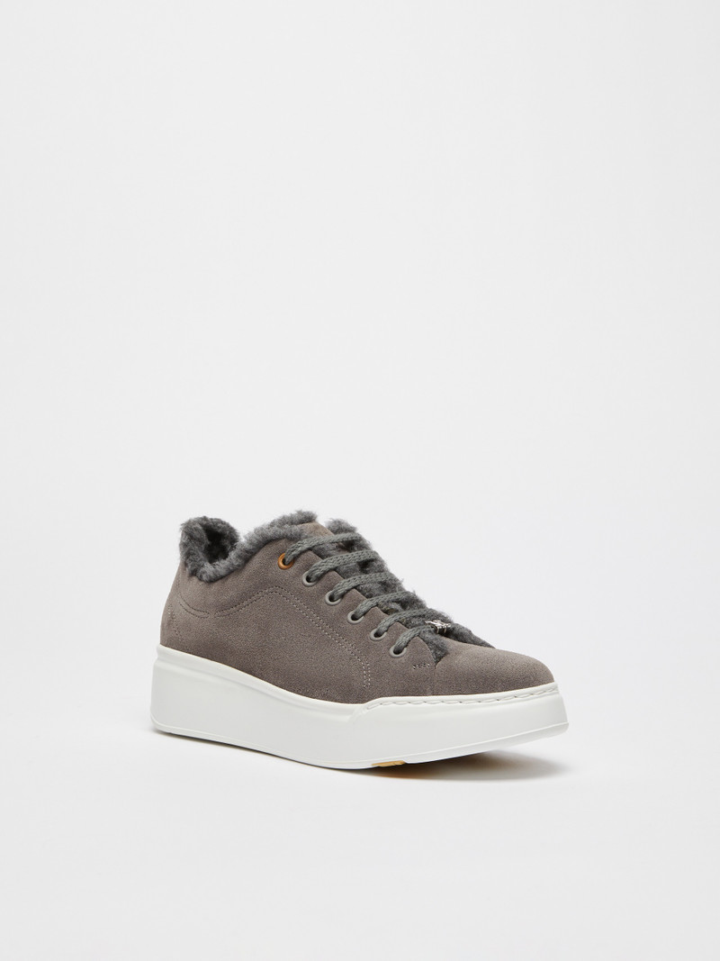 Max Mara TMAXI2 Sneakers in suede and wool and alpaca Teddy fabric outlook