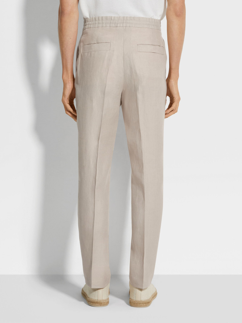 LIGHT BEIGE OASI LINO PANTS 6