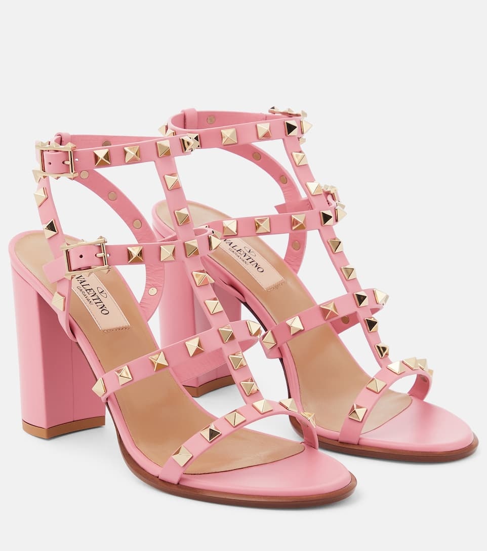 Rockstud leather sandals - 1