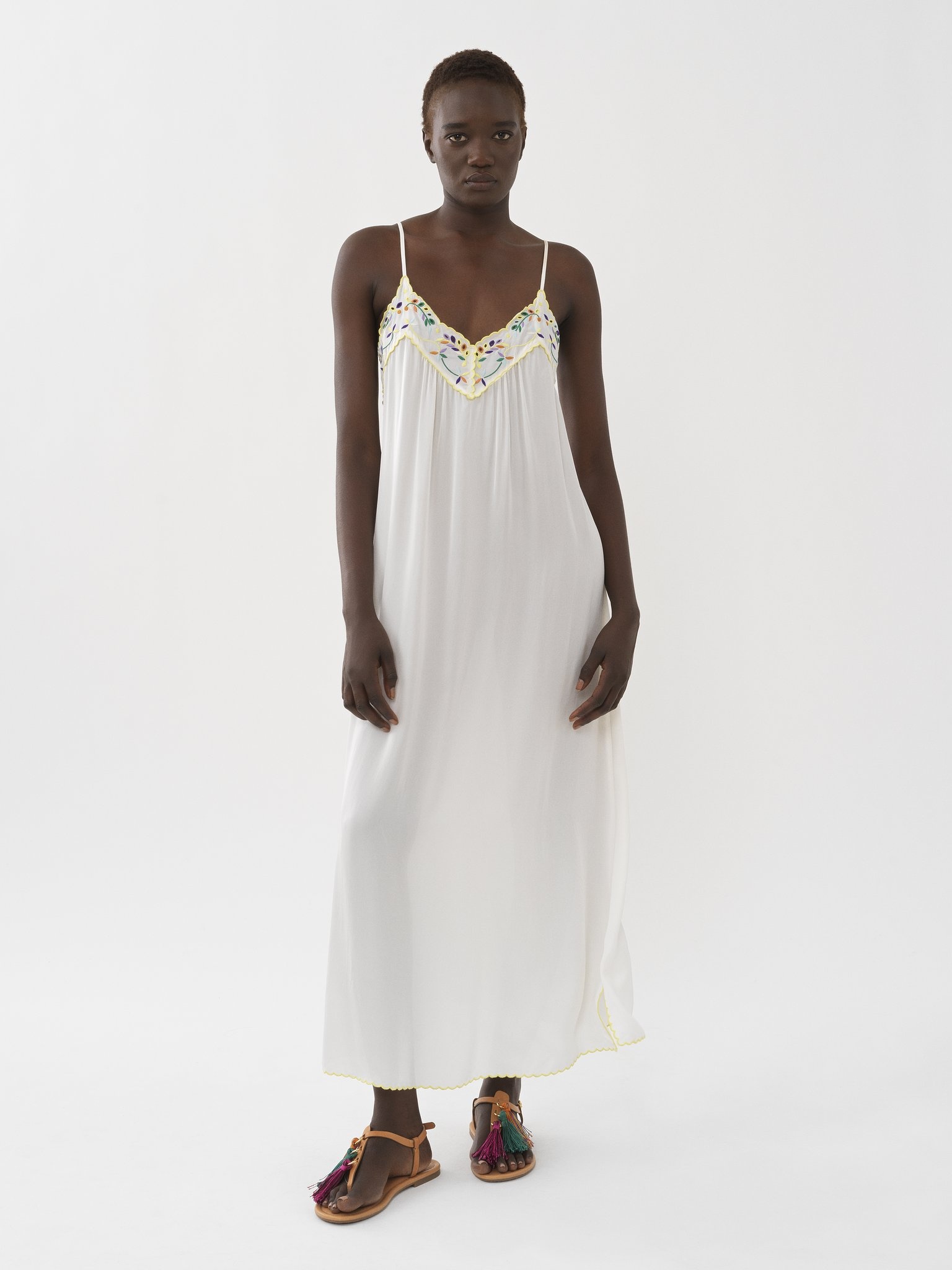 EMBROIDERED SLIP DRESS - 2