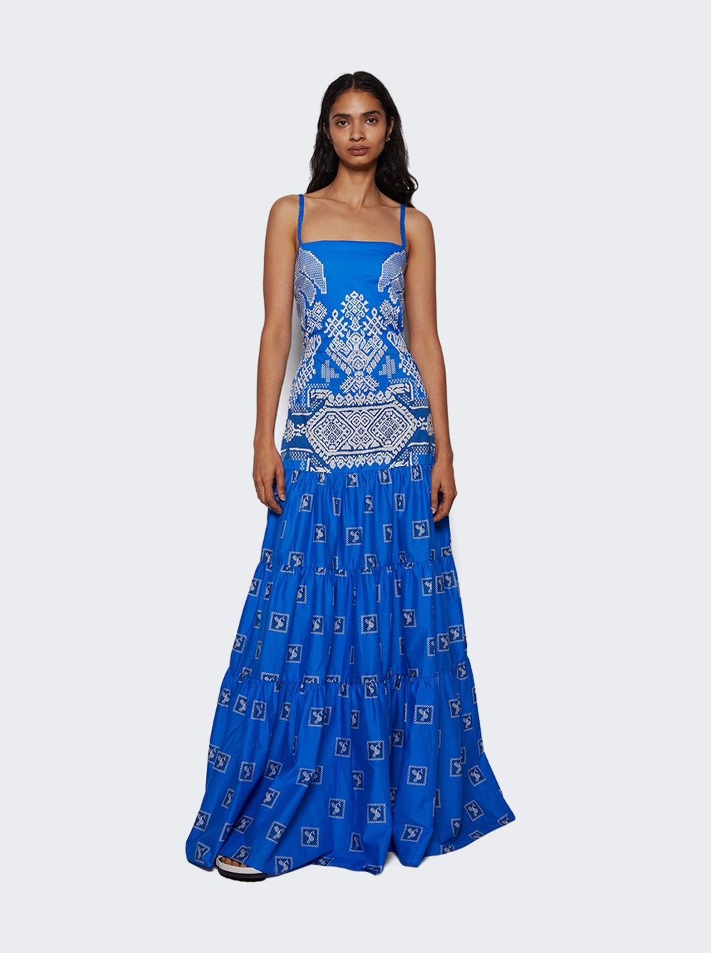 Amancay Maxi Dress Andean Cobalt Ecru - 2