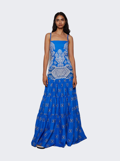 Johanna Ortiz Amancay Maxi Dress Andean Cobalt Ecru outlook