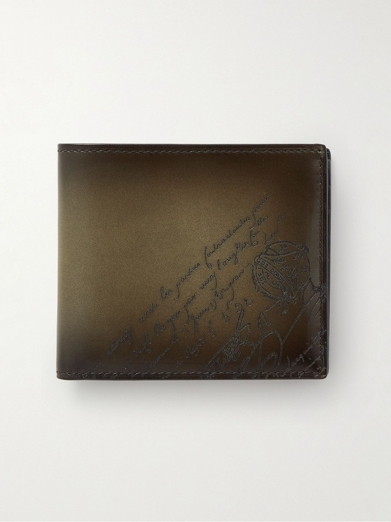 Makore Neo Scritto Venezia Leather Billfold Wallet Green 1
