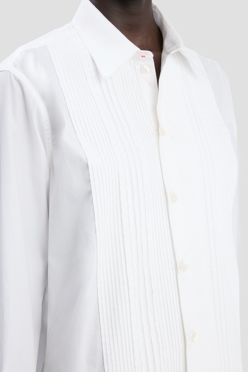 Pin Tuck Shirt In White 4