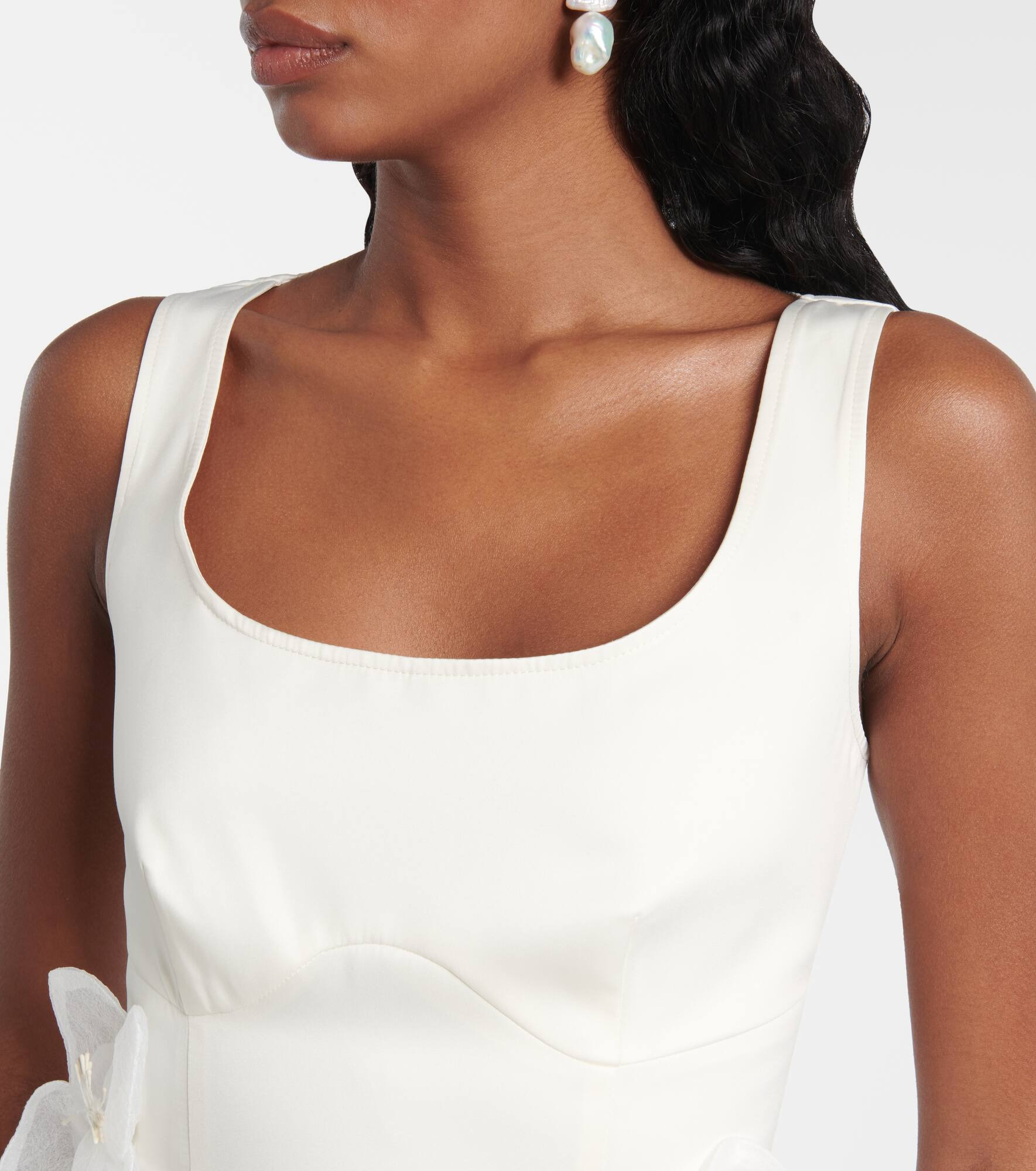Bridal floral-appliqué minidress - 4
