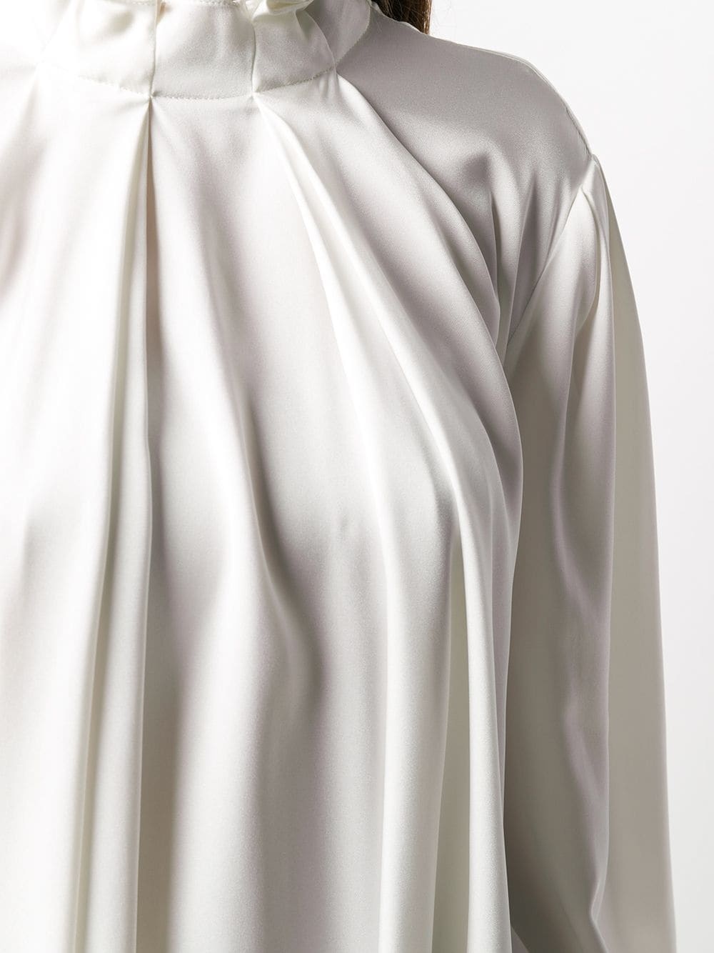 pleated silk blouse - 5