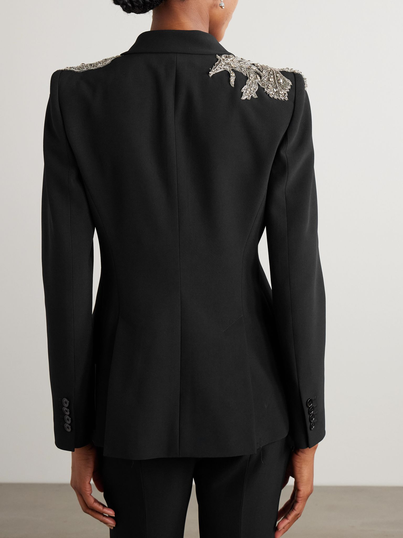 Embellished crepe blazer Black - 3
