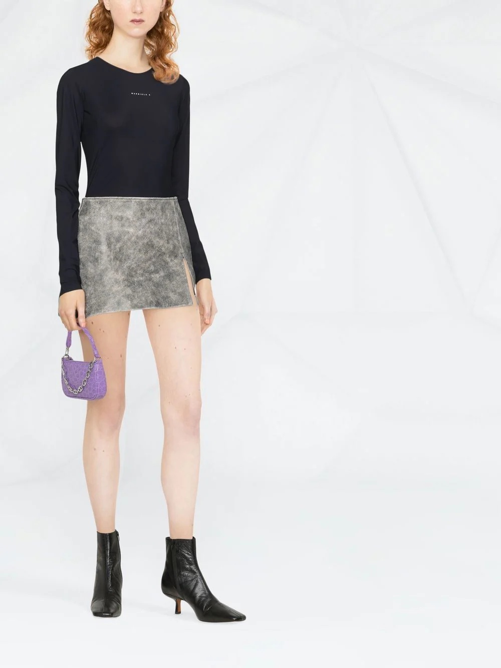 contrast-stitch long-sleeve bodysuit - 2