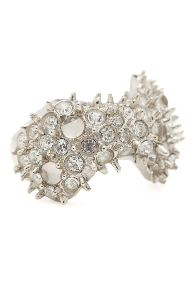 Collina Strada SILVER CLEAR BAT SPIKE RING outlook