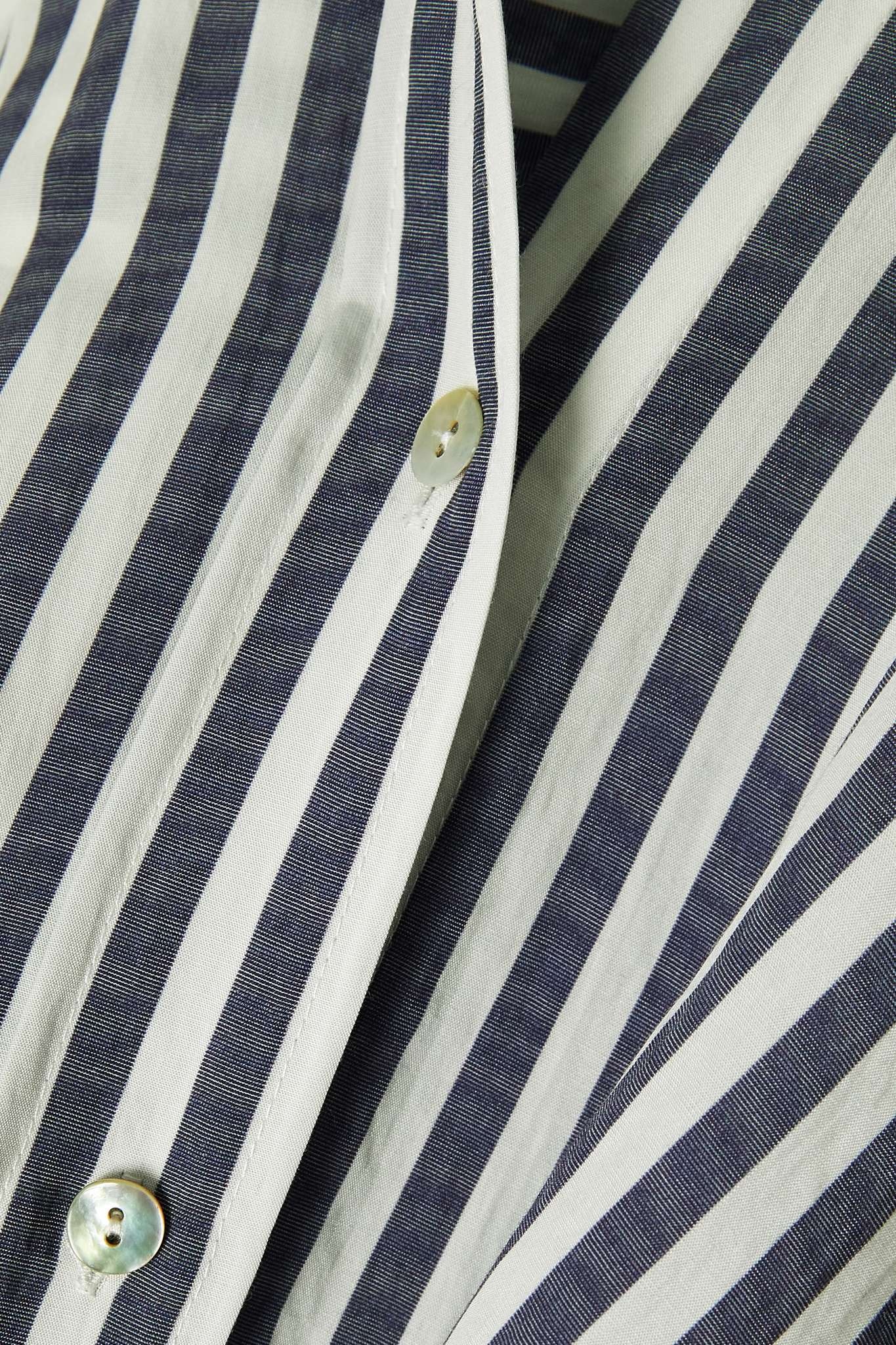 Belted striped TENCEL Lyocell-blend midi shirt dress - 5