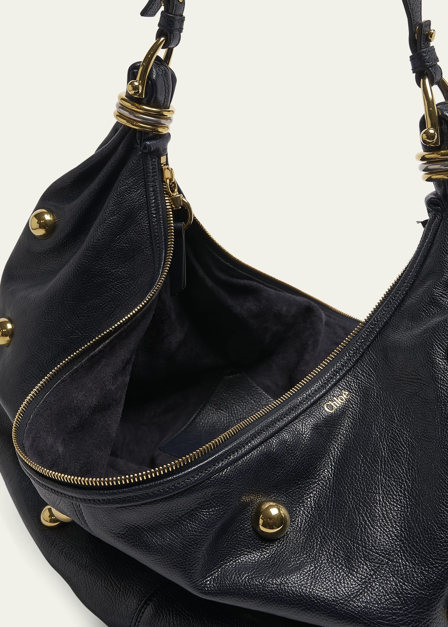 Bracelet Mini Studded Shoulder Bag in Grained Calfskin - 4