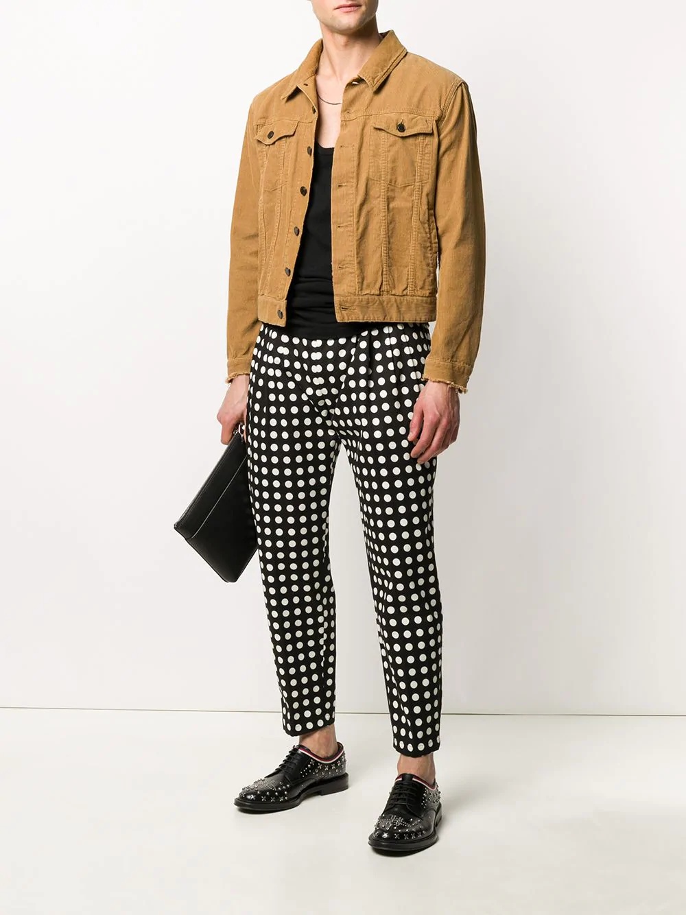 cropped polka dot-print trousers - 2