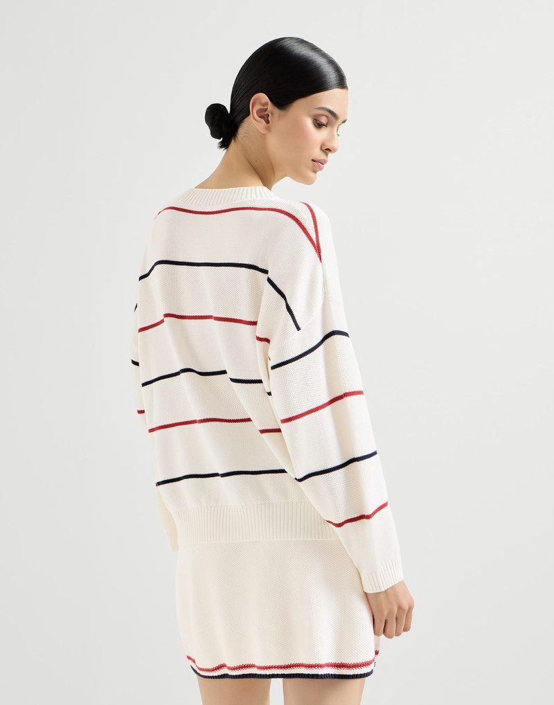 Cotton textured stripe sweater 3