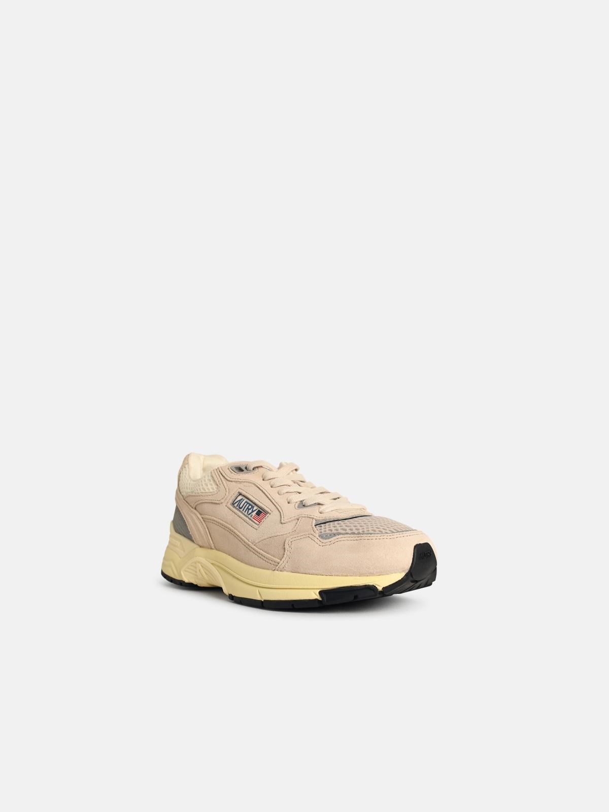 'HYPERWAY LOW' SANDAND SILVER MESH AND SUEDE SNEAKERS - 2
