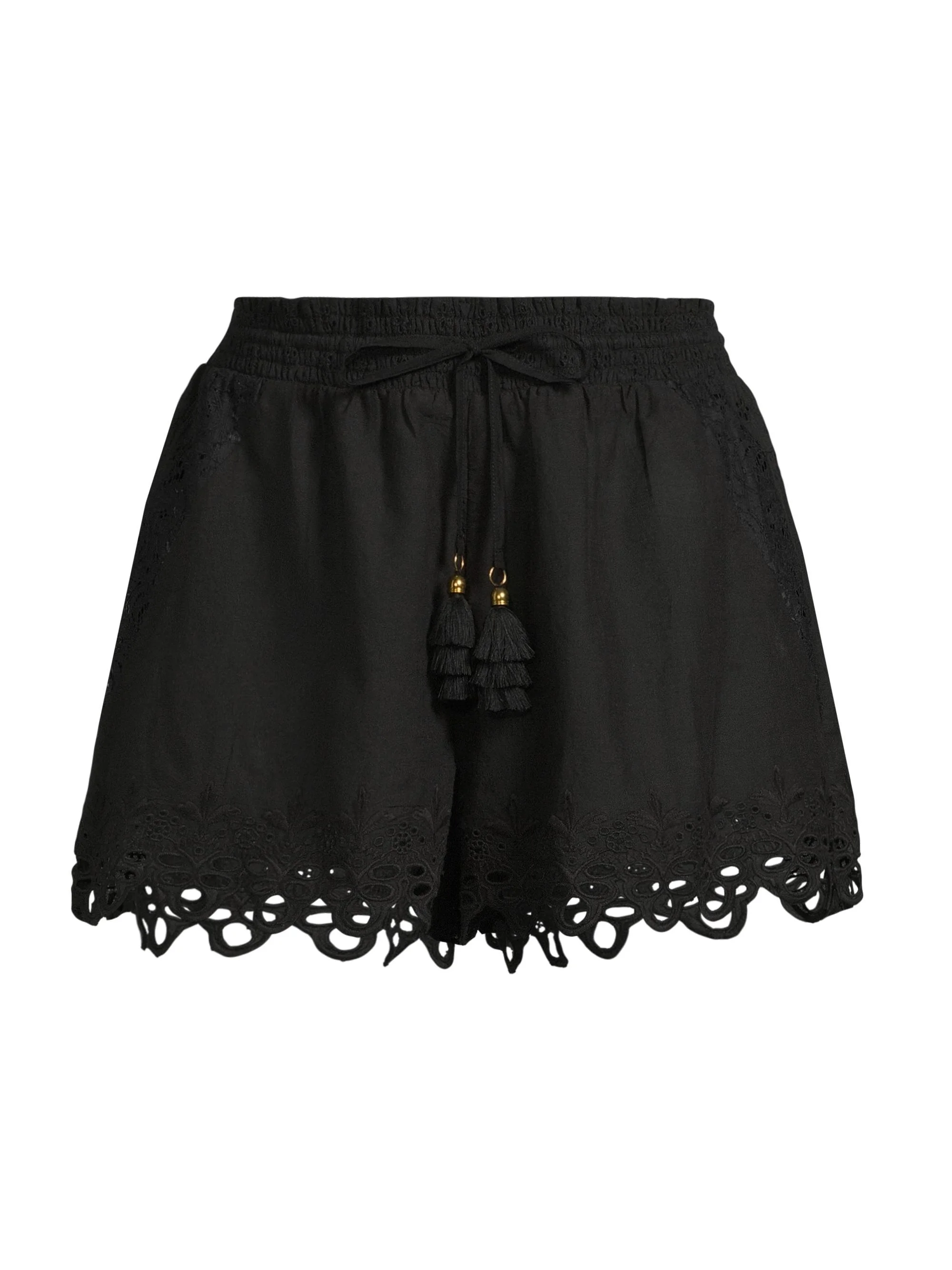 Women's Diane Cotton Cover-Up Shorts - Black - 1