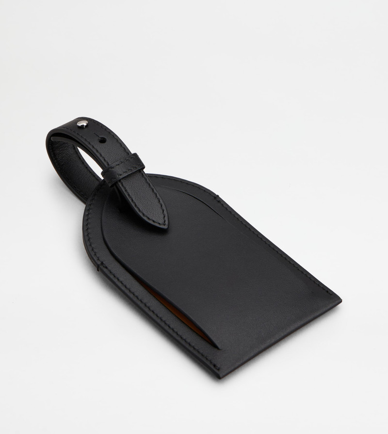 ADDRESS TAG IN LEATHER - BLACK 3