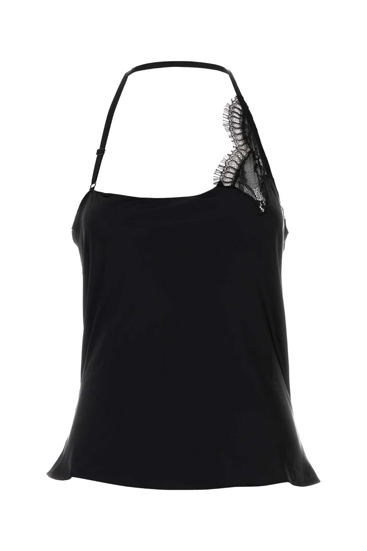 Courreges Women Black Stretch Satin Top - 1