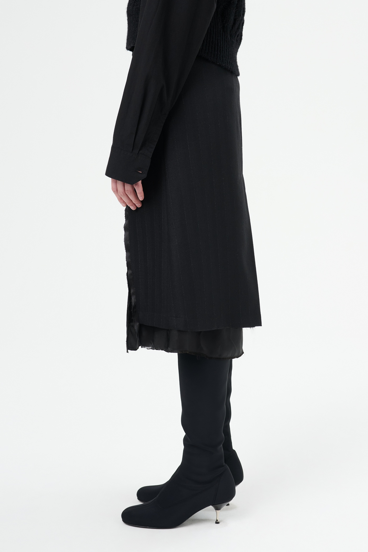 Clasp Skirt Maitre D Black Wool - 5