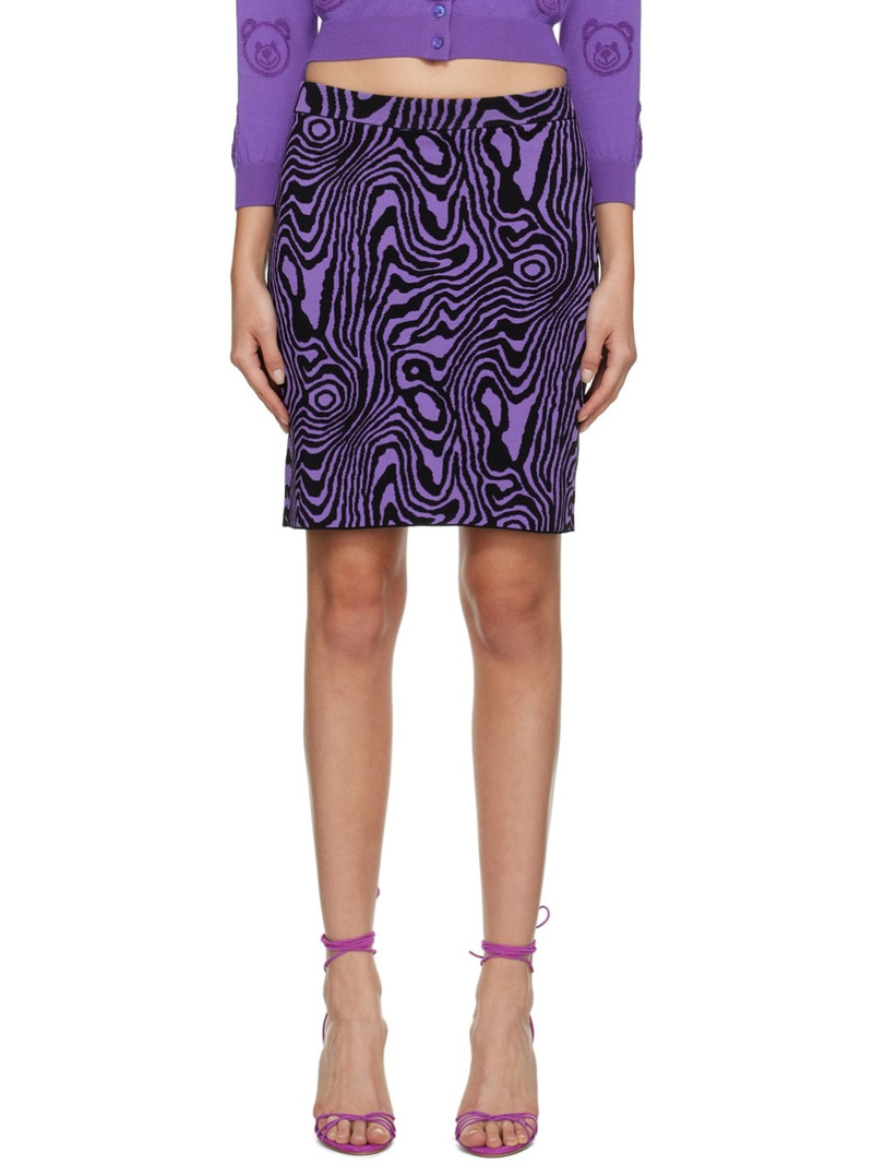 Black & Purple Moiré Effect Miniskirt 1