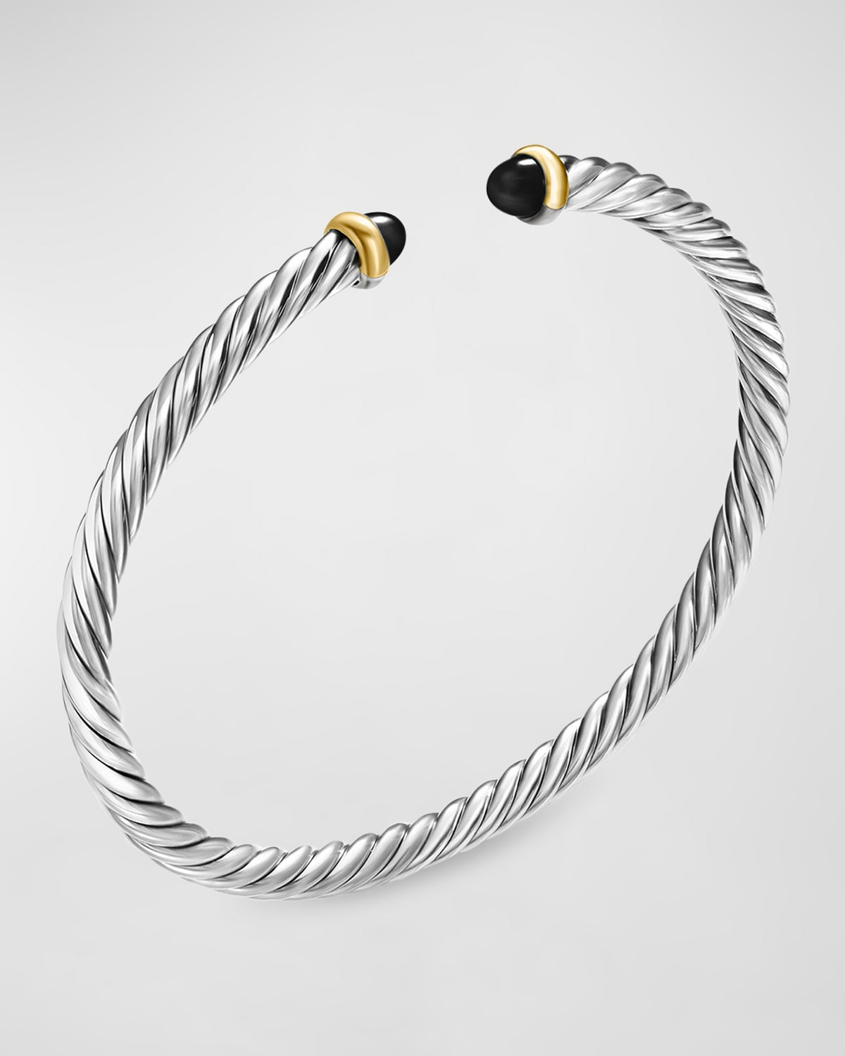 Cable Flex Bracelet with Gemstone in Silver and 14K Gold - 3