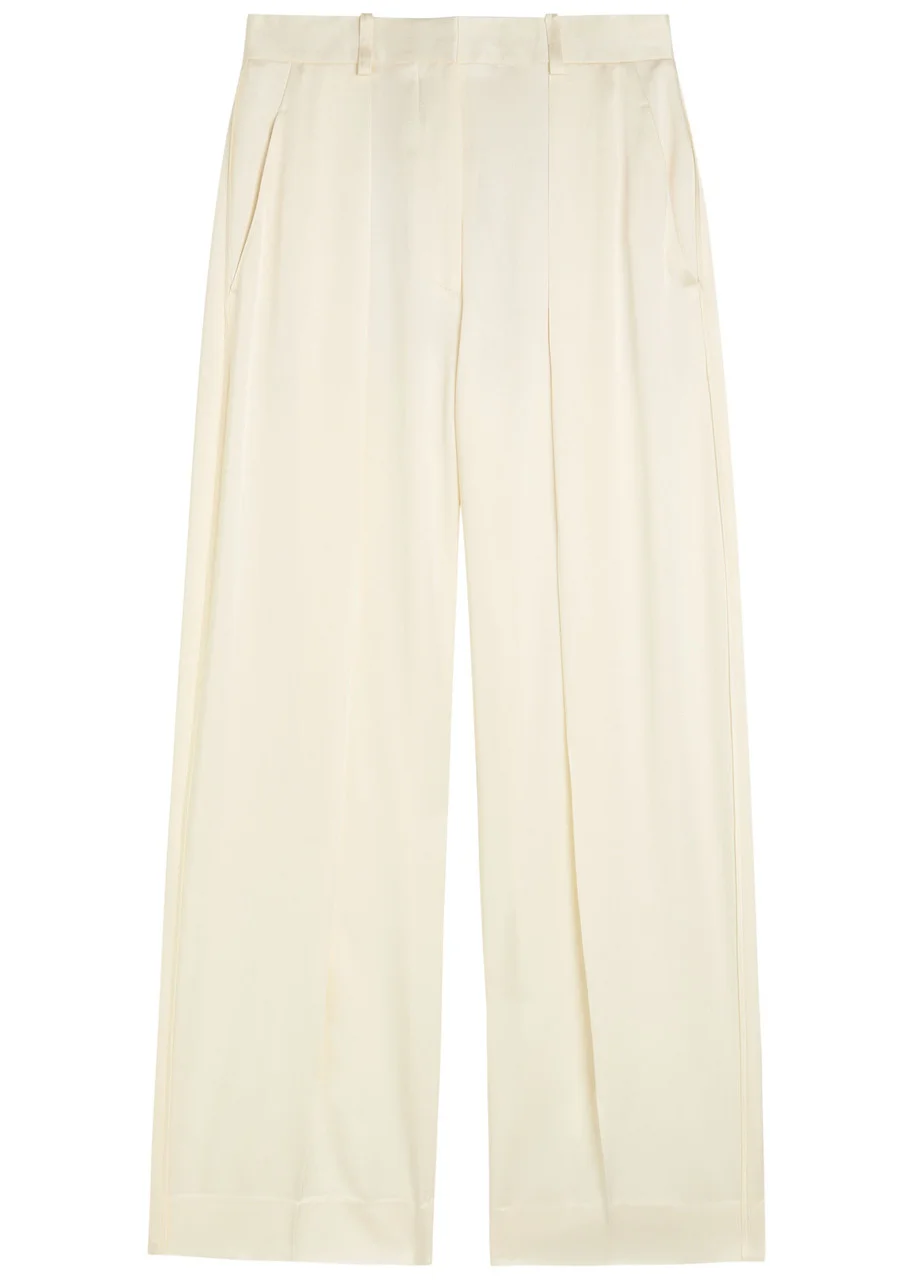 Victoria Beckham Wide-leg Crepe de Chine Trousers - 1