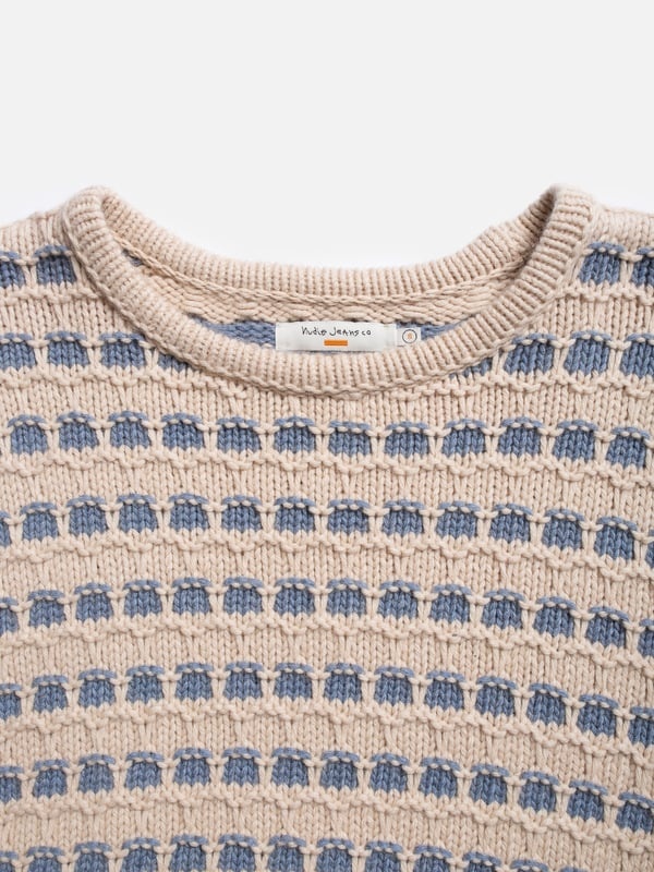 Gerd Striped Knit Sweater Blue/Beige - 4