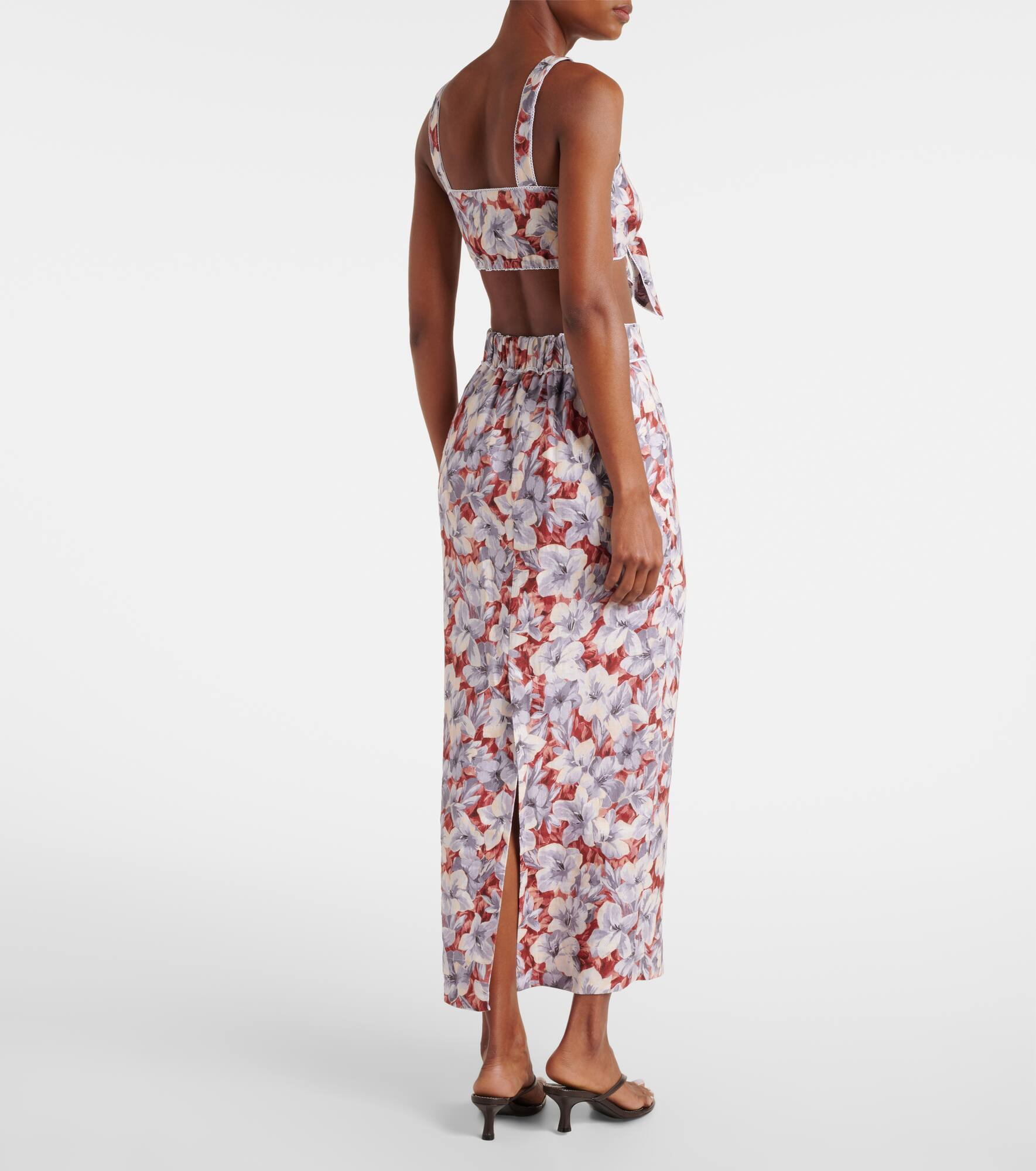 Emma floral linen maxi skirt - 3