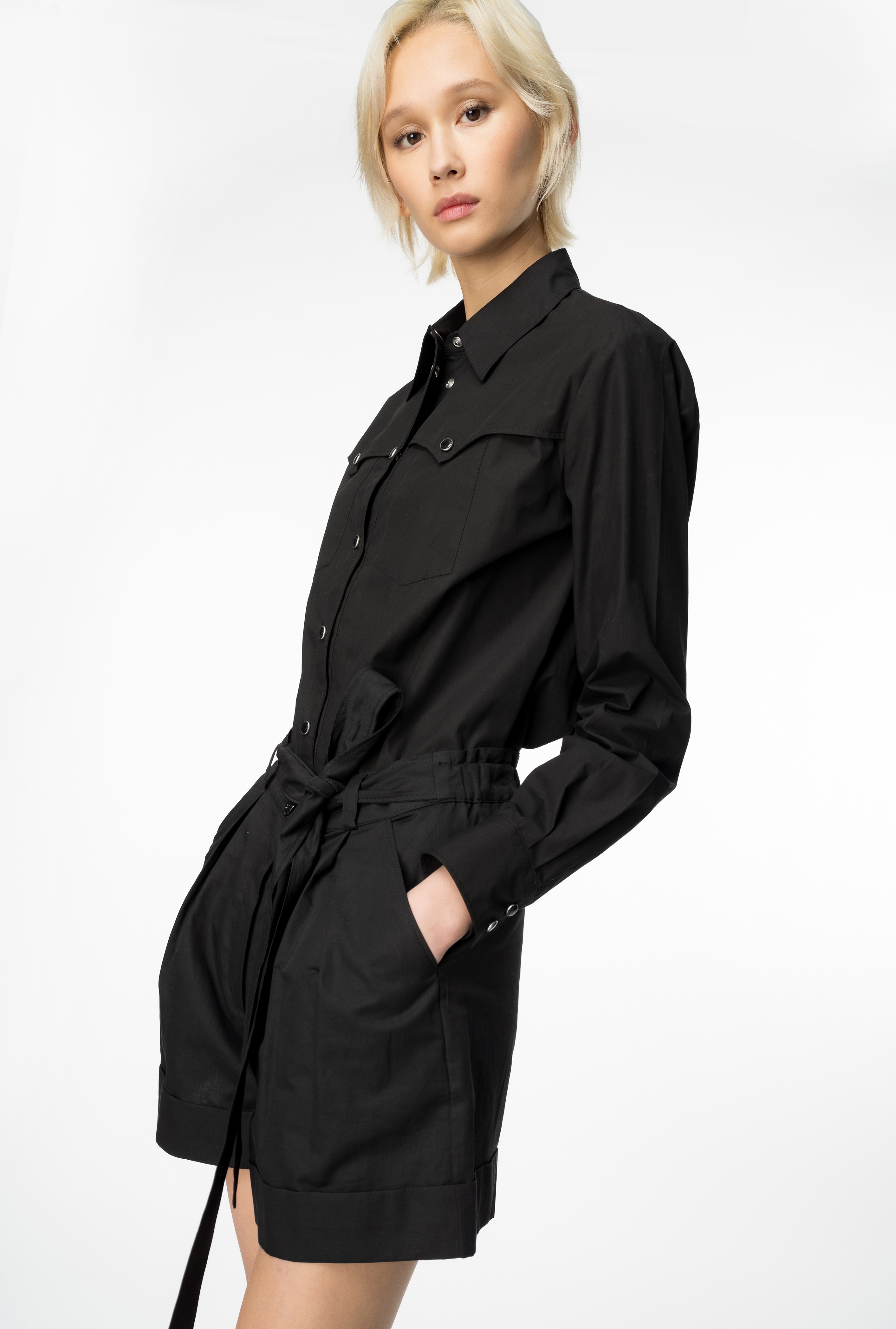 POPLIN SHIRT WITH POINTED YOKE - 2